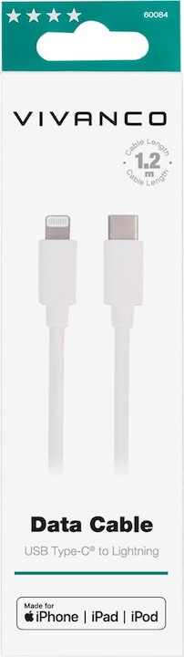 Actual product image Vivanco USB C - Lightning (1.20 m, USB 2.0)