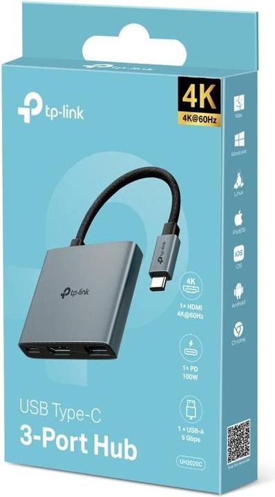Produktbild TP-Link Hub UH3020C (USB-C, 3 Ports)