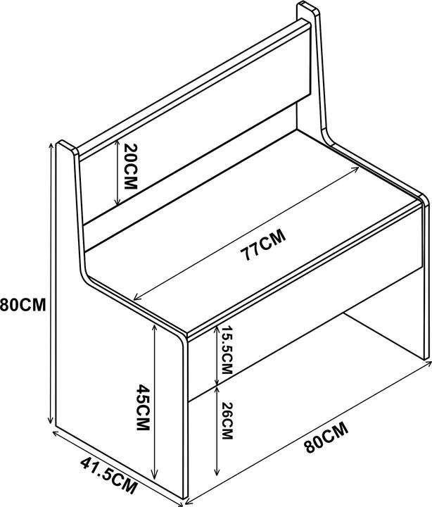 Image du produit VCM Banc d'angle en bois Banc Coffre Esal 80 x 80 x 42 cm (80 cm)