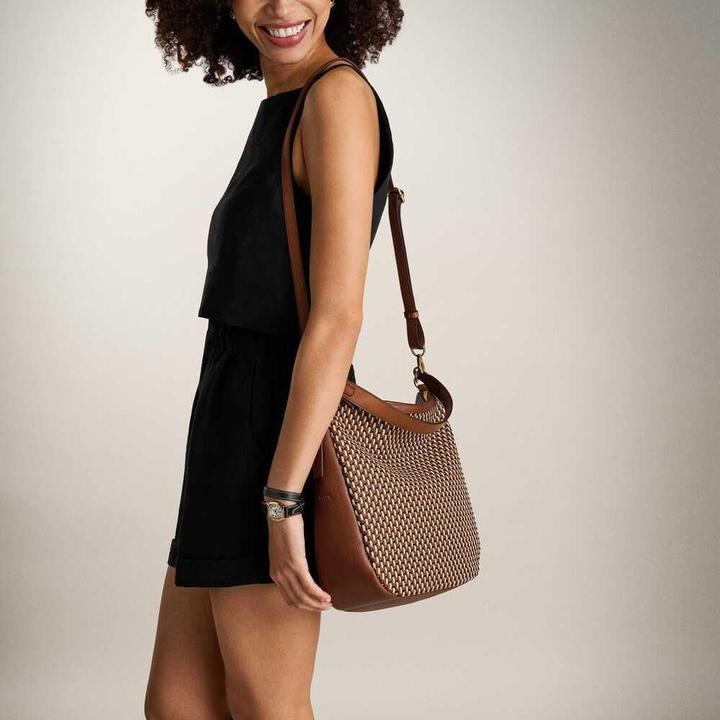 Actual product image Fossil Huntington Adjustable Removable Shoulder Strap Hobo Bag