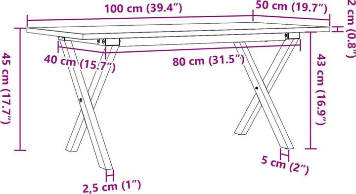 Image du produit vidaXL Couchtisch (100 x 50 x 45 cm)