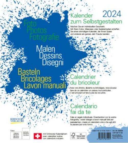 Produktbild BLANKOKALENDER 21x24 CH WEISS (Hoch)