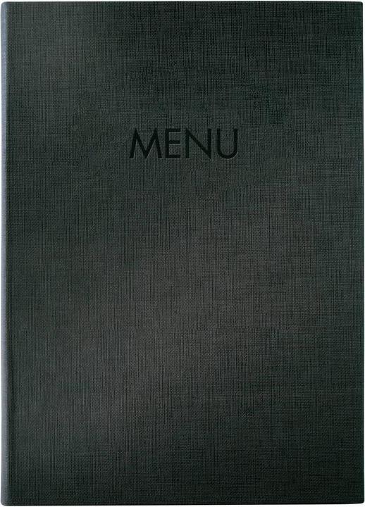 Actual product image Sigel Menu Folder with elastic binding, blind debossing: MENU, with 2 double transparent pockets for 8 pag