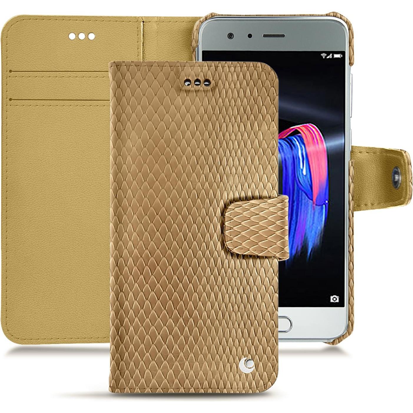 Noreve Lederschutzhülle Wallet (Honor 9), Smartphone Hülle, Beige