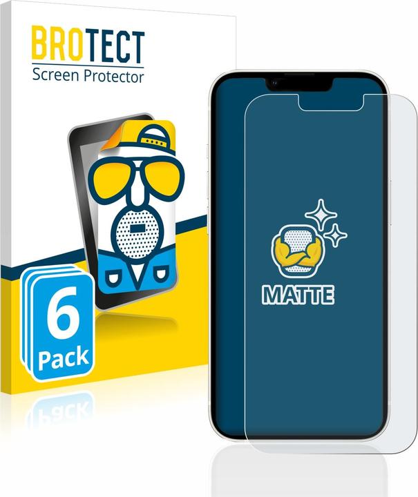 BROTECT Entspiegelungs-Schutzfolie Displayschutz Matt (6 Stück, Apple iPhone 13)