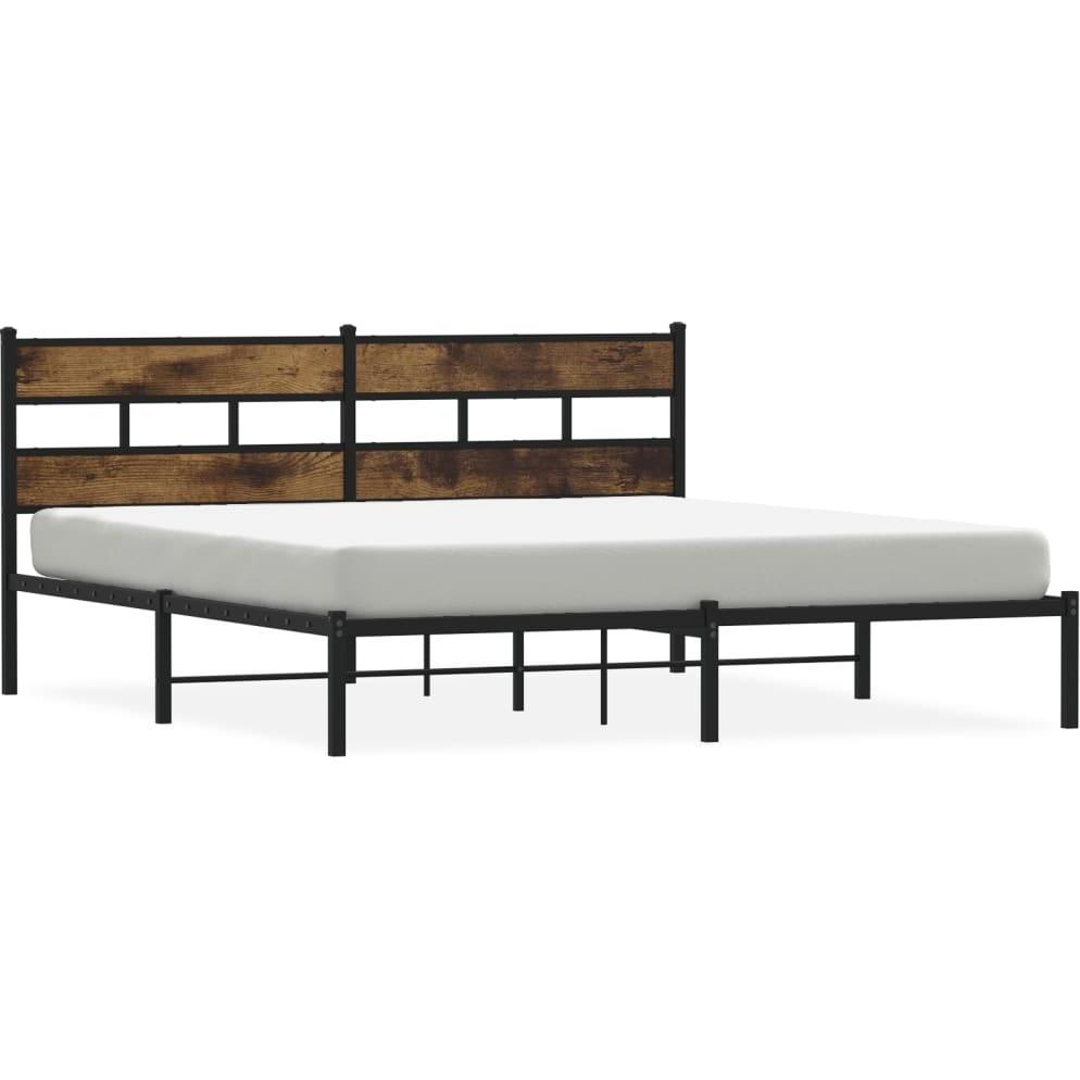 VidaXL, Bett, Bett ohne Matratze Räuchereiche (180 x 200 cm)