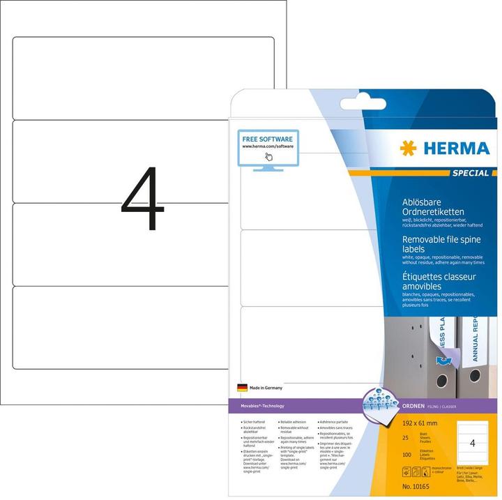 HERMA Removable A4 file labels