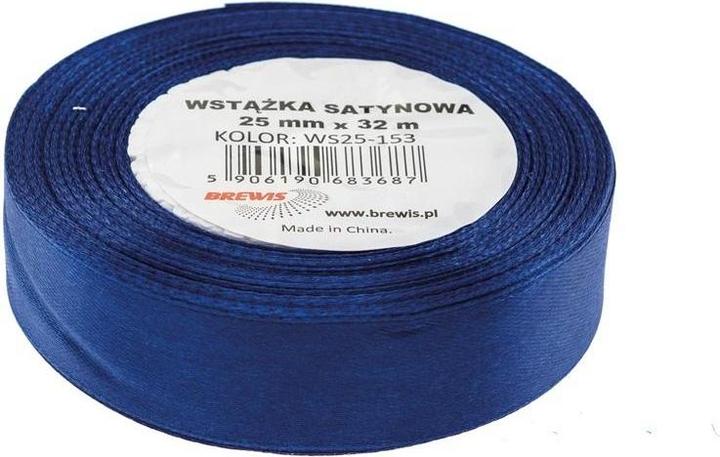 Produktbild Brewis Marineblaues Satinband, 25 mm x 32 m