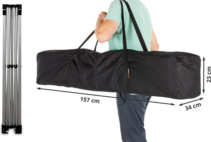 Produktbild Toolport Faltpavillon Faltzelt Pavillon 3x6m - 2 Seitenteile Aluminium 32mm Partyzelt 700N blau (300 cm, 600 cm)