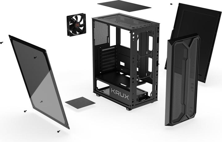 Produktbild Krux Odys Case (KRX0097) Black (ATX, mATX)