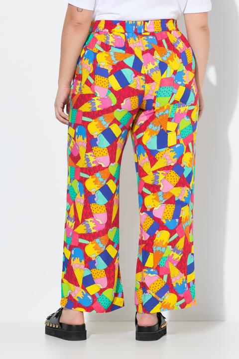 Immagine prodotto Angel of Style Pantaloni con taglio della gamba ampio e dritto e fantasia colorata con gelato (52)