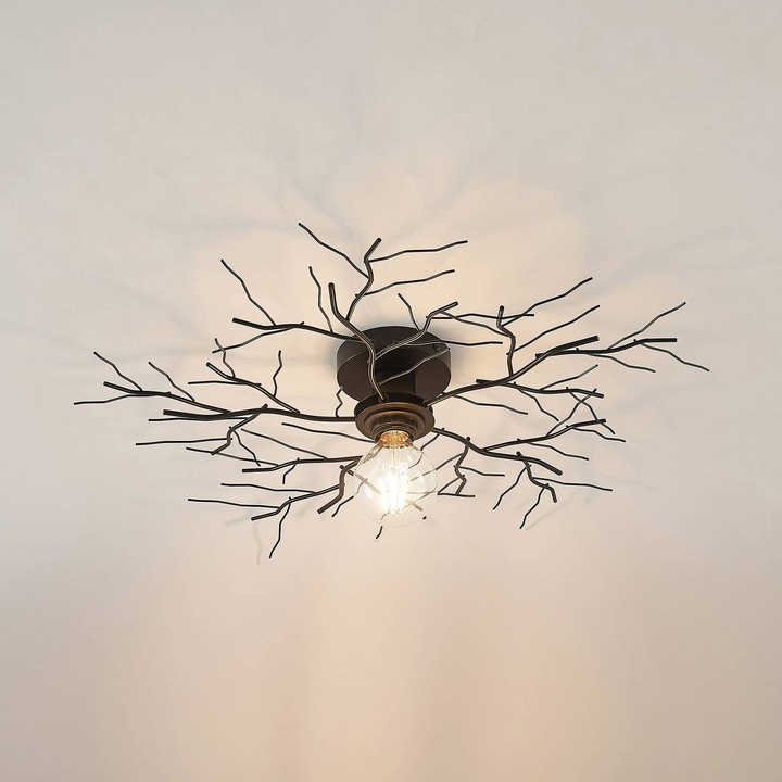 Image du produit Lindby Vetki plafonnier avec décor de branches, noir (E27)