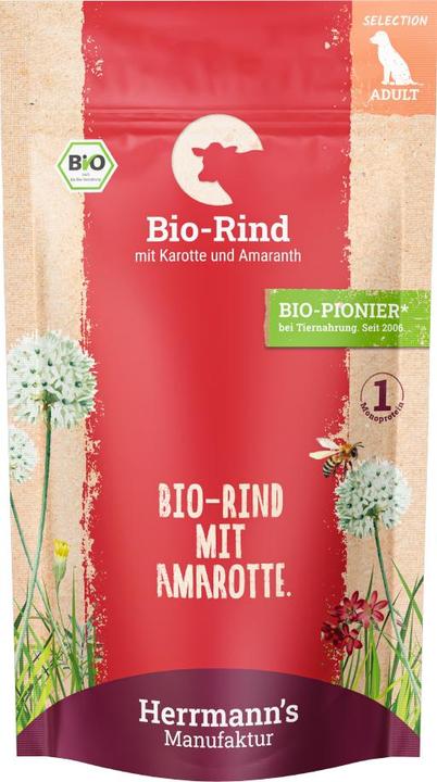 Image du produit Herrmanns Nourriture humide Boeuf bio avec carottes et amarante (Senior, Adulte, Junior, 1 pcs, 150 g)