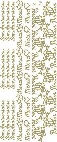 Produktbild VBS Reliefsticker "Bon anniversaire/Merci", 10 x 23 cm