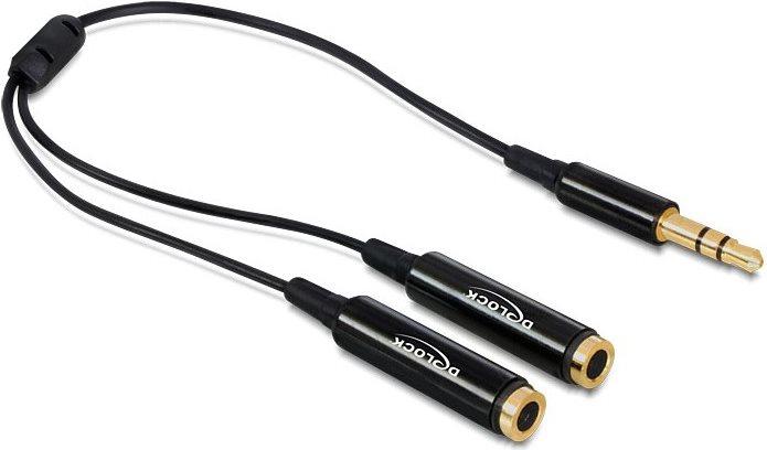 Immagine prodotto Delock Spina jack audio del cavo > 2 x presa jack (0.25 m, Connettore da 3,5 mm (AUX))