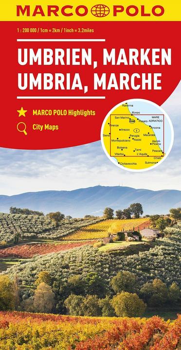 Produktbild Regionalkarte Italien 08 Umbrien, Marken 1:200.000