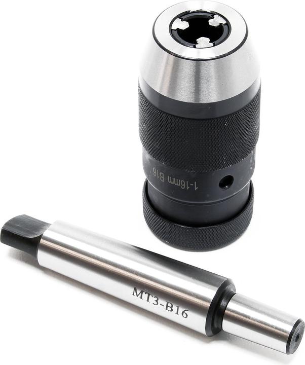 Actual product image Wiltec Quick-release chuck MT3-B16 with 16mm Clamping Range and integrated Morse Taper (16 millimetres)