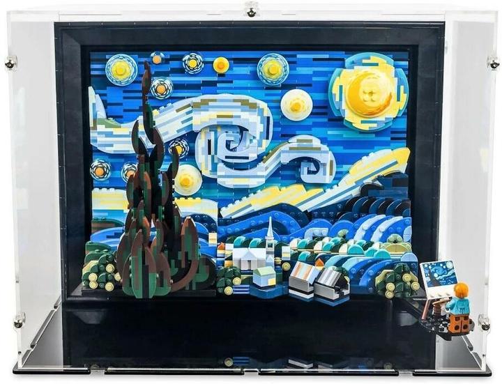 Actual product image iDisplayit Acrylic display for LEGO® 21333 Vincent van Gogh – Starry Night (with black base) (21333, LEGO DC)