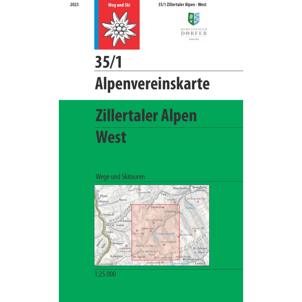 Zillertaler Alpen - West, Landkarte