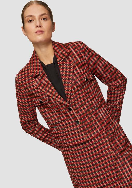 Actual product image S.Oliver Indoor-Blazer Kurzer Bouclé-Blazer mit Hahnentrittmuster (48)