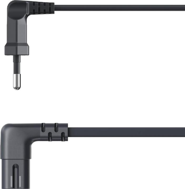Actual product image Hama Power cable, angled at both ends, Euro plug, double groove/C7, 1.5 m, black (1.50 m)
