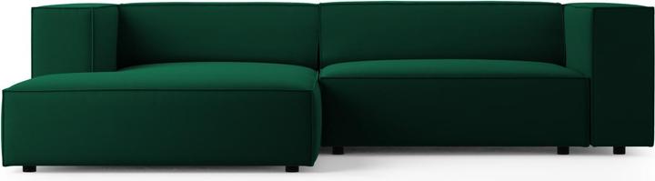 Actual product image Cosmopolitan Design Velvet Left Corner Sofa, "Arendal", 3 Seats, Bottle Green, 224x166x70 Made in Europe (Corner sofa)