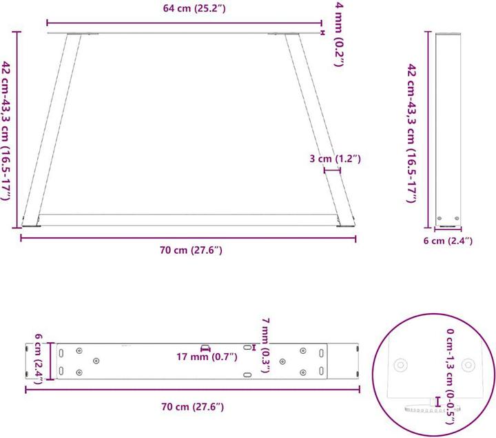 Actual product image vidaXL Couchtischbein