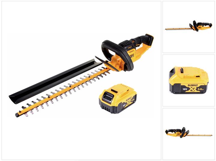 Produktbild DeWalt DCM 563 PB Akku Heckenschere 18V 55,8cm + 1x 5,0Ah Akku - ohne Ladegerät (Akkubetrieb)