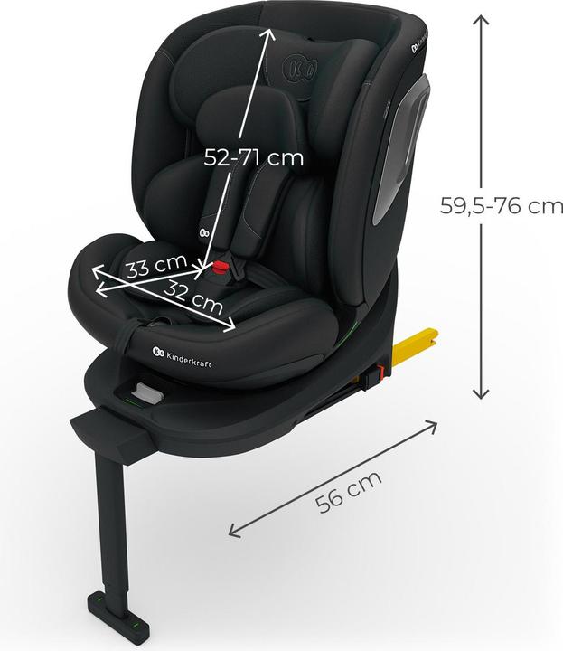 Produktbild KinderKraft Autositz I-360 2 PLUS i-SIZE 40-150cm BLACK (Kindersitz, ECE R129/i-Size Norm)