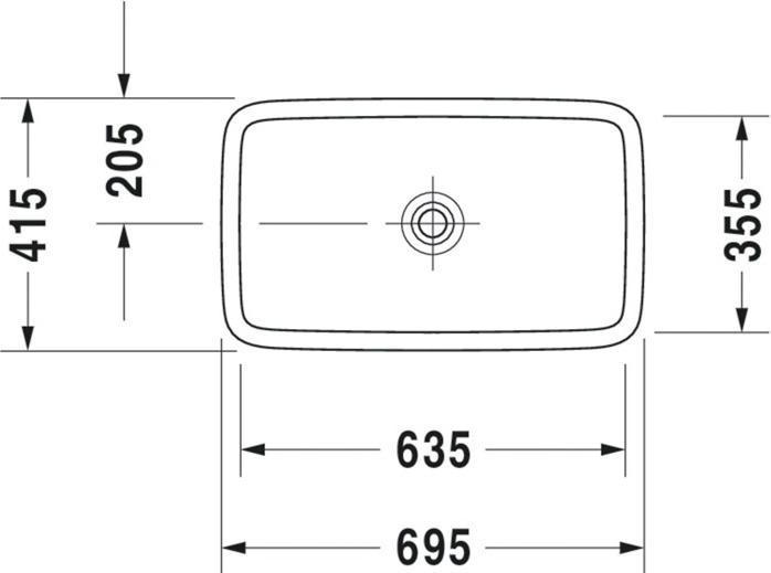 Produktbild Duravit Aufsatzbecken PURAVIDA o ÜL HLB 700x420mm geschli o HL weiss WG (420 mm, 700 mm)