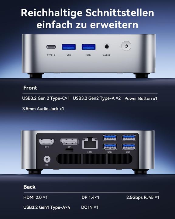 Immagine prodotto AceMagic Mini PC mit Intel i9 Prozessor und Windows 11 Pro (1000 GB, 32 GB, Intel Core i9-11900H)