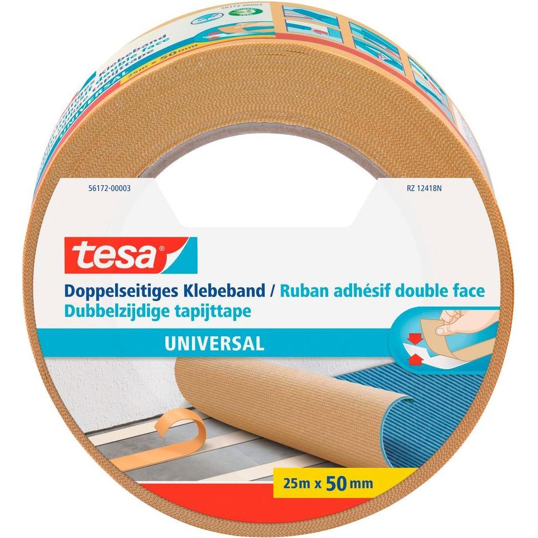 tesa, Klebeband, Doppelseitiges Klebeband Universal, 25 m x 50 mm, weiss, 6 Rollen (50 mm)