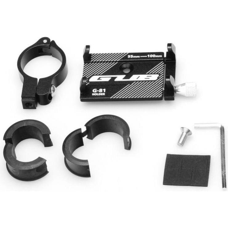 GUB G81 Portabici universale in metallo, Supporto per smartphone, Nero