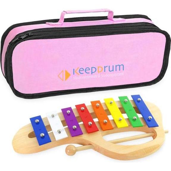 keepdrum KGS-C Glockenspiel für Kinder mit Tasche Pink
