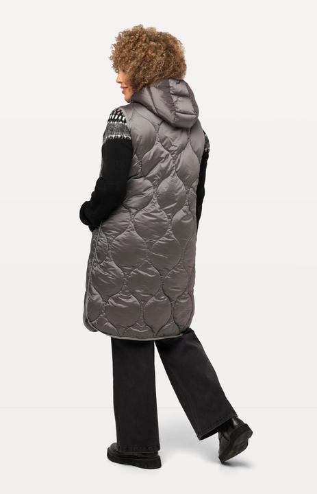 Immagine prodotto Ulla Popken Gilet trapuntato e idrorepellente HYPRAR con taglio lungo e zip a doppio cursore (50, 52)