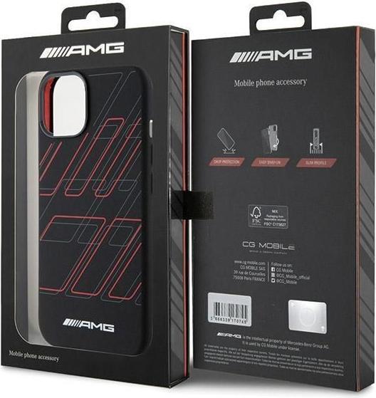 Immagine prodotto Mercedes AMG AMHMP15S23SSPK Custodia rigida per iPhone 15 / 14 / 13 6,1" in silicone a rombi grandi M (Apple iPhone 15)