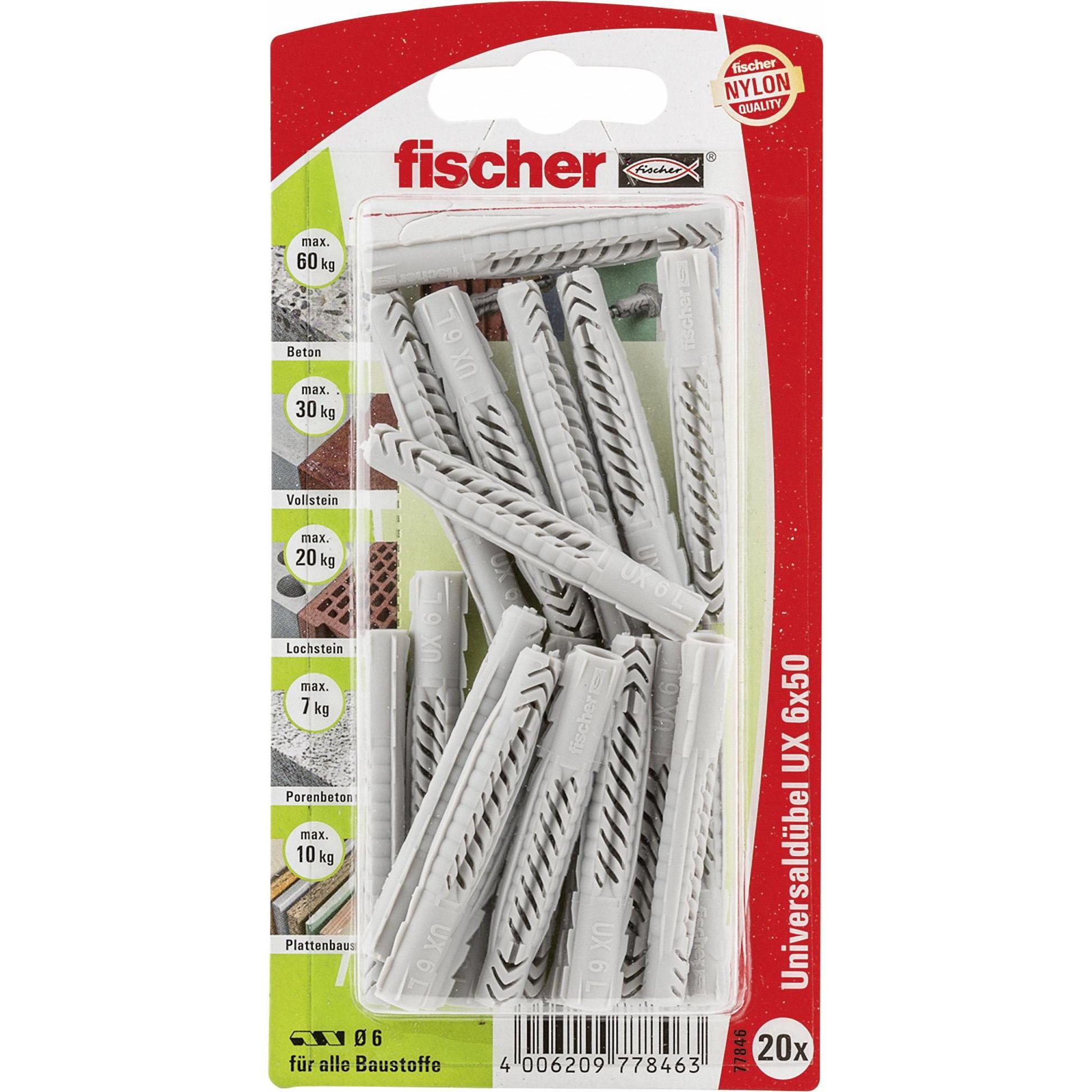 Fischer, Tassello, Spina universale UX 6x50 K (20). (20 pz.)