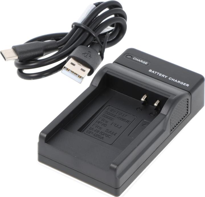 Produktbild AccuCell USB Ladegerät Panasonic CGA-S005, S005E, S007, S008, Fuji NP-70, DB-60, DB-70 (Kamera Akku Ladegerät)