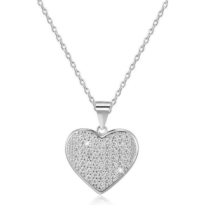 Beneto, Collana, Collana d'argento con cuore AGS122 / 48