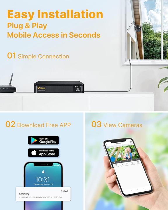 Actual product image Anlapus 1080P HD Überwachungskamera-Set