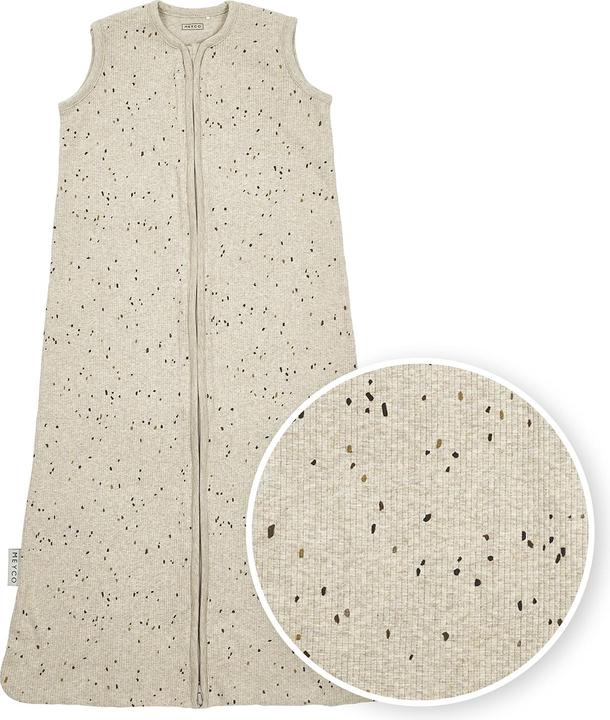 Meyco Baby Rib Mini Spot schlafsack - sand melange - 90cm (90 cm, 0.3 TOG, Sommer)