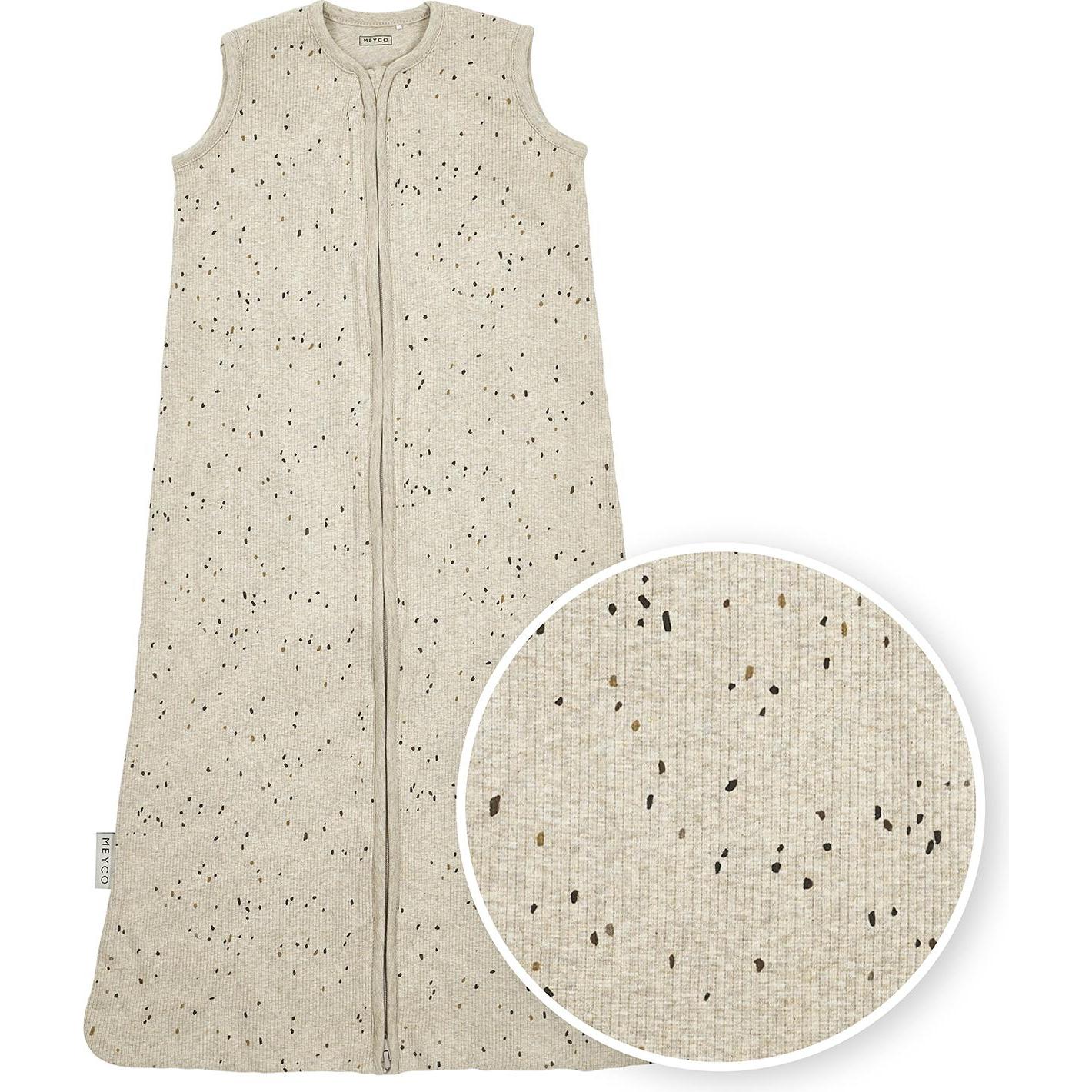 Meyco, Babyschlafsack, Baby Rib Mini Spot schlafsack - sand melange - 70cm (70 cm)