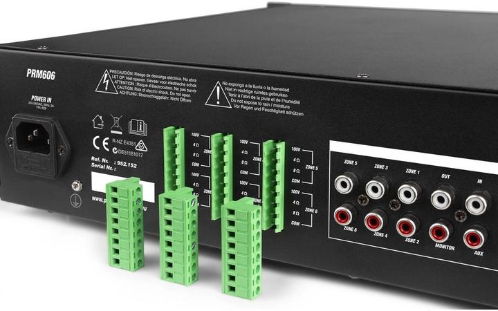 Productafbeelding Power Dynamics Versterker Pro PRM606 100 V, 6 X 60 W
