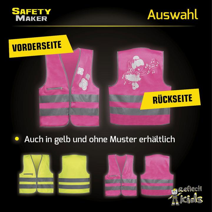 Produktbild SafetyMaker Sicherheitsweste Ballett Doll 3-6 Jahre EN1 pink (One Size)
