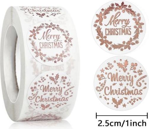 Image du produit MU Style Autocollants ronds "Merry Christmas (Décoration pour cadeau, 1 x)