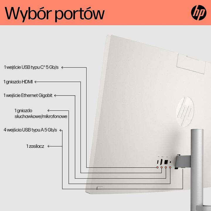 Actual product image HP AIO 24-cr0005nw Ryzen 5 7520U 23.8 FHD AG IPS 8GB DDR5 SSD512 Radeon 610M Win11 2Y Shell White (AMD Ryzen 5 7520U, 8 GB, 512 GB)