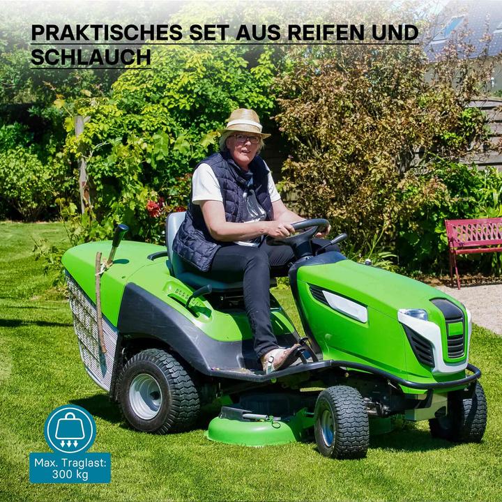 Produktbild Wiltec Reifen für den Aufsitzmäher 16x6.50-8 4pr mit Schlauch und geradem Ventil (Rasenmäher, Rasentraktor, Gartenmaschinen Ersatzteile)