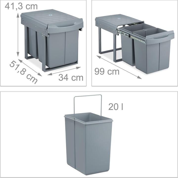 Actual product image Relaxdays Built-In Kitchen Bin, Compact (20 l)