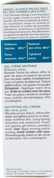 Actual product image Uriage Hyséac Mat Matifying Gel-Cream (40 ml, Day cream)