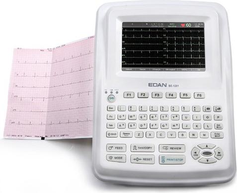 Edan ECG de repos SE-1201 - Avec écran tactile, Sans module Wi-Fi